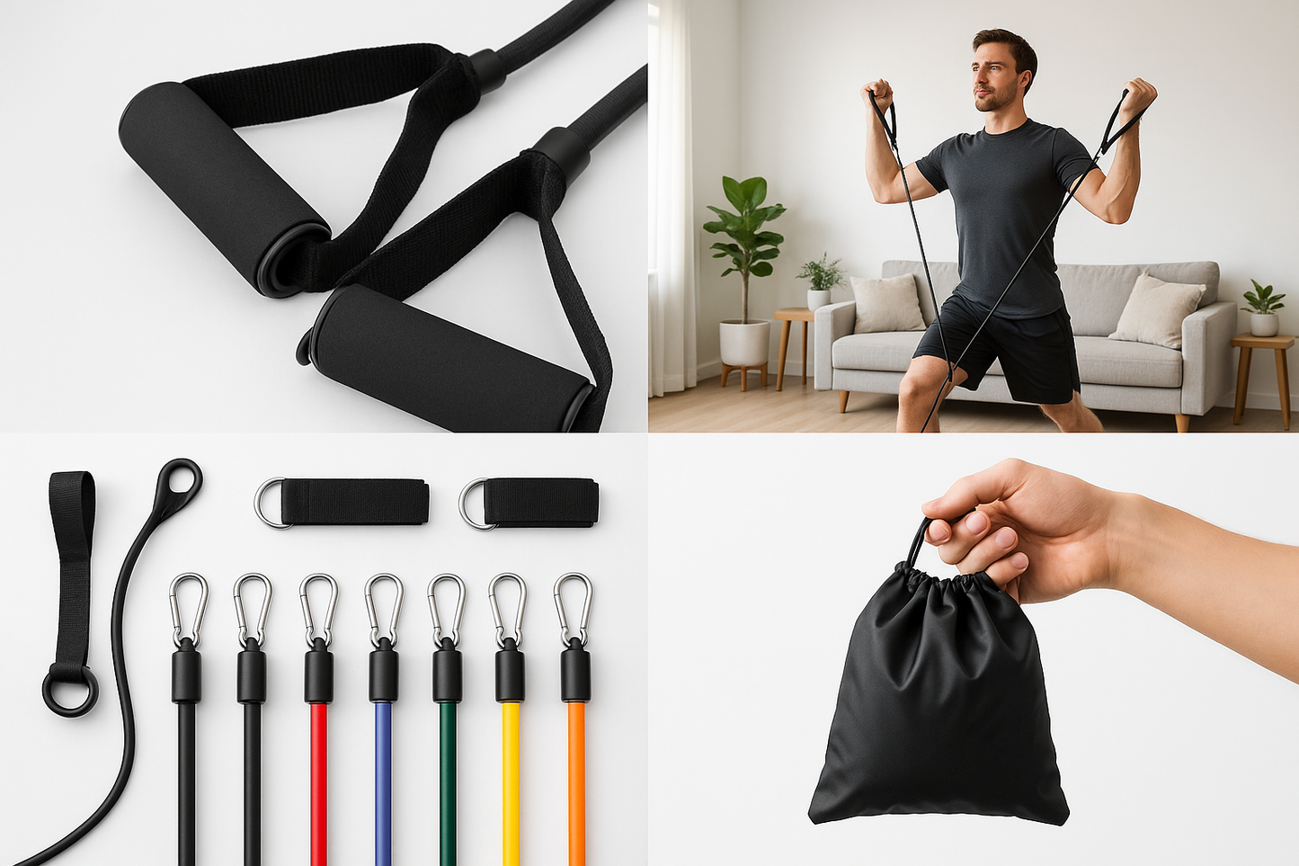 Resistance Band Set - Detail Views and Accessories