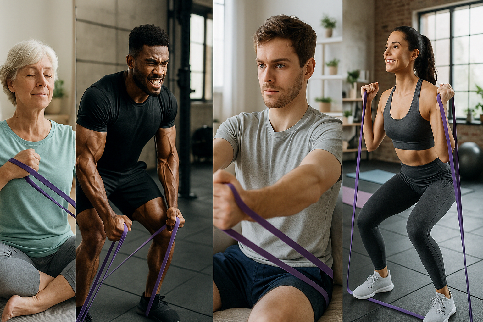 Diverse Fitness Users - Resistance Band Training